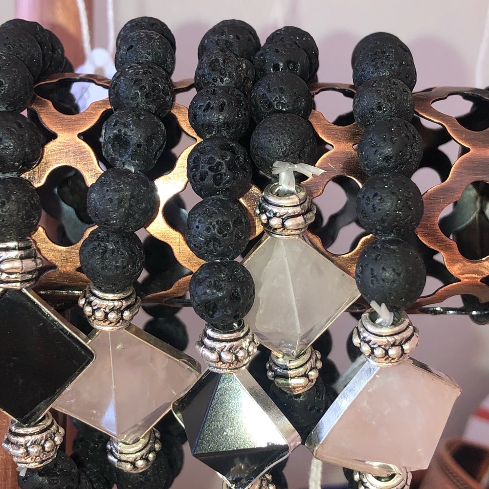 Lava Stone & Rose Quartz Bracelet